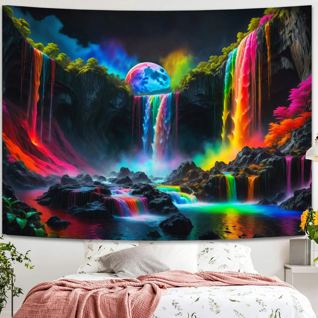 UV-Responsive Waterfall & Moonlight Tapestry™