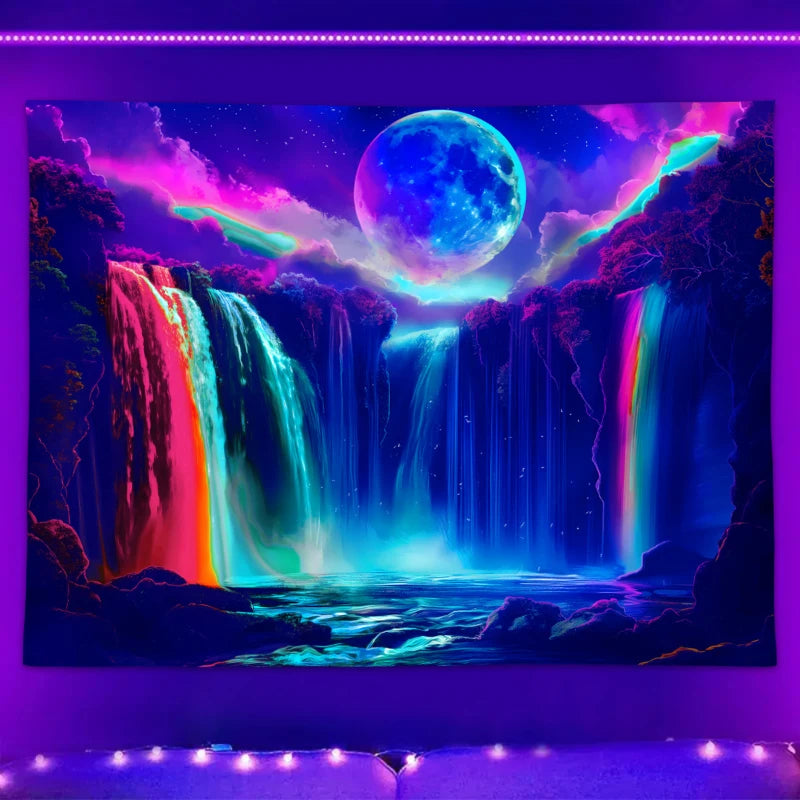 UV-Responsive Waterfall & Moonlight Tapestry™