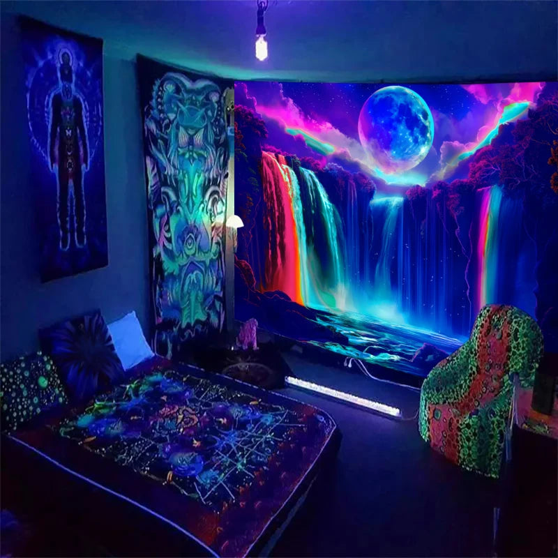 UV-Responsive Waterfall & Moonlight Tapestry™