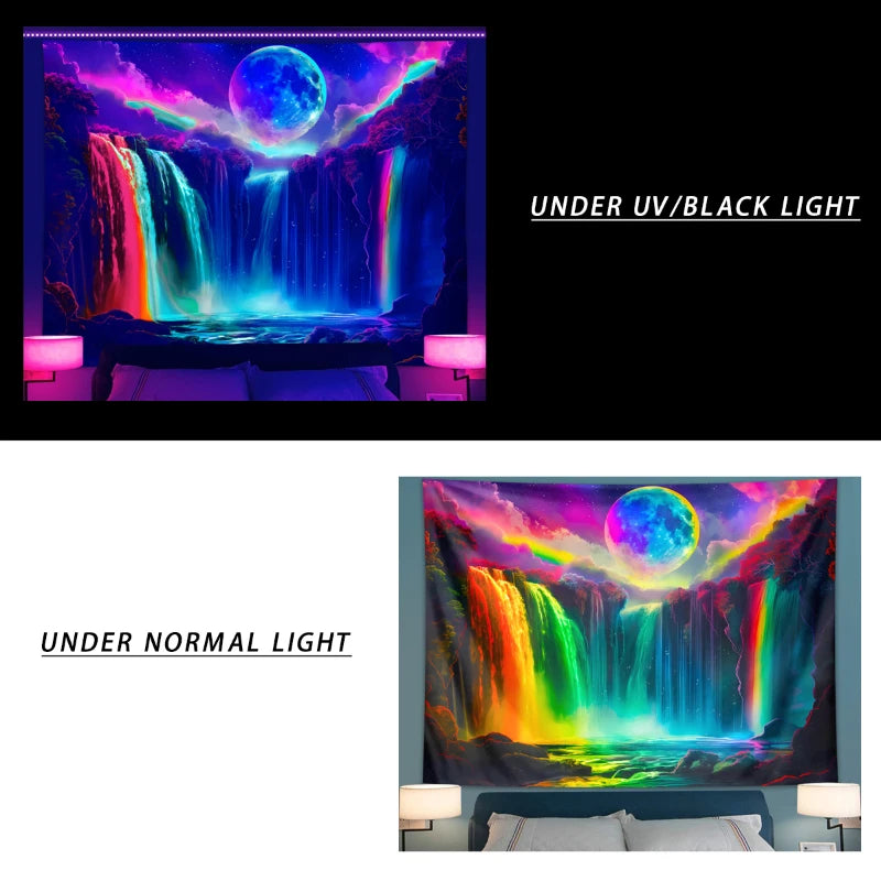 UV-Responsive Waterfall & Moonlight Tapestry™