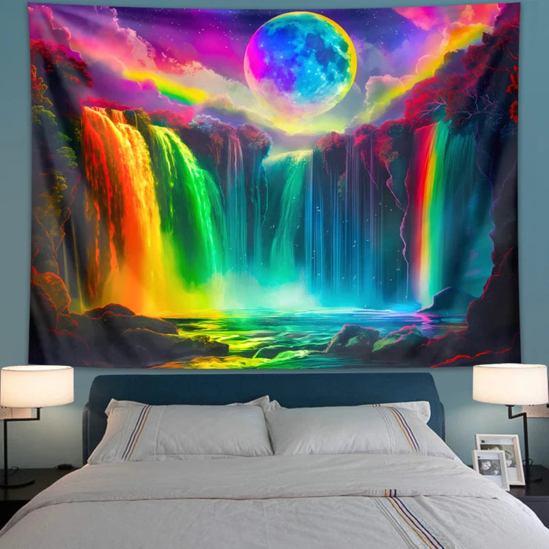 UV-Responsive Waterfall & Moonlight Tapestry™